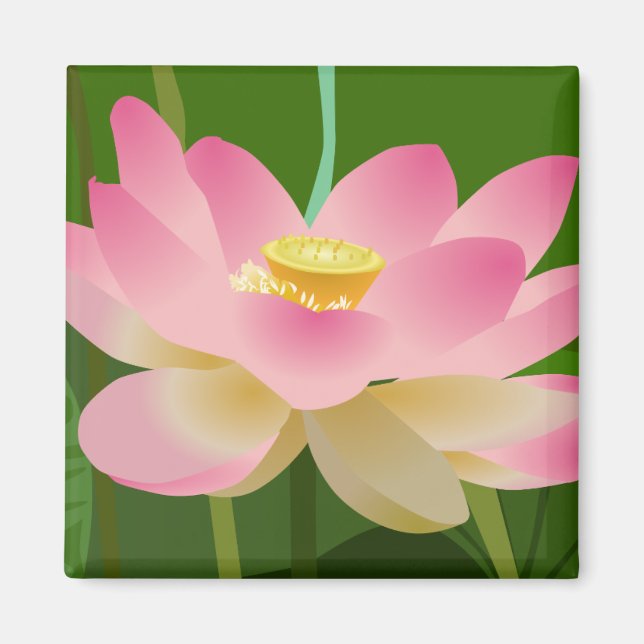 Pink Lotus Flower Magnet (Front)