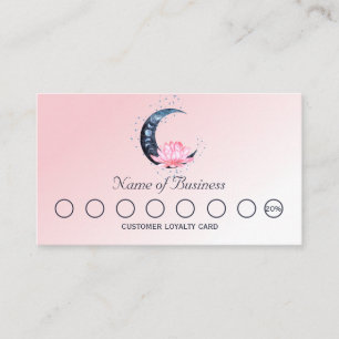 Pink Lotus Flower Moon  Loyalty Card