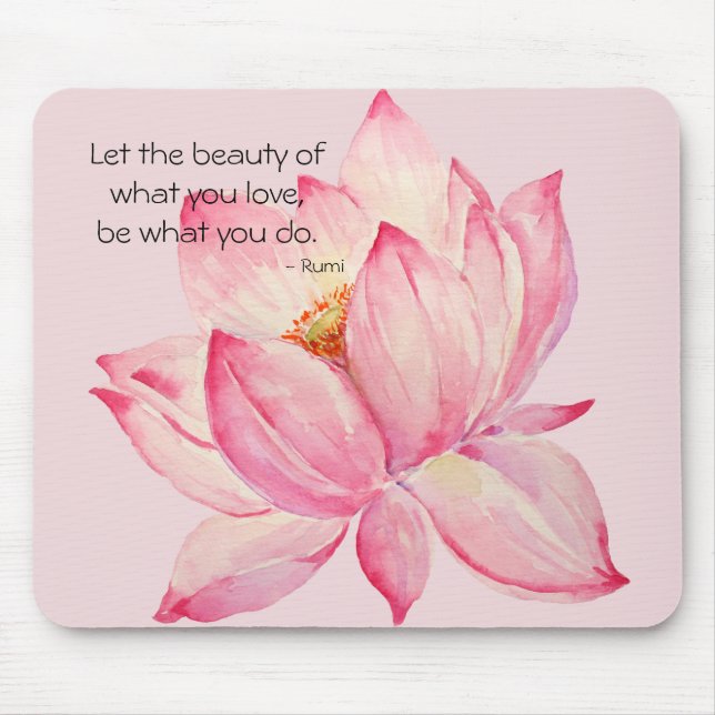 Pink Lotus Flower Mouse Mat (Front)