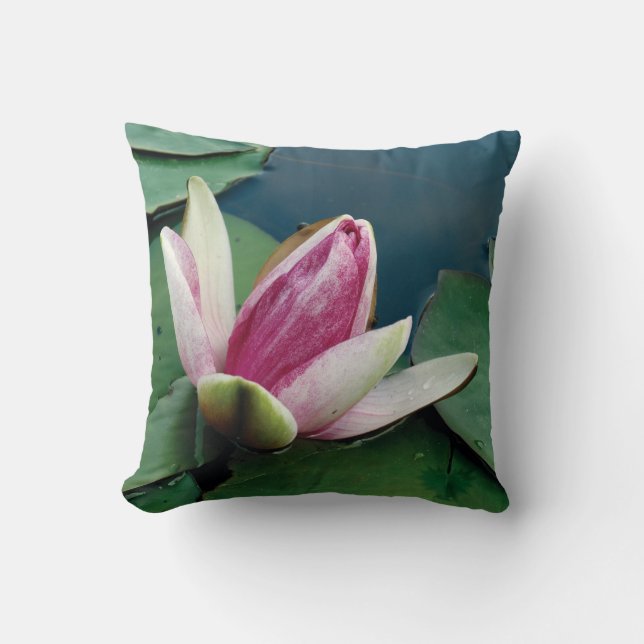 Pink Lotus Flower Photo Cushion 41 cm x 41 cm (Front)