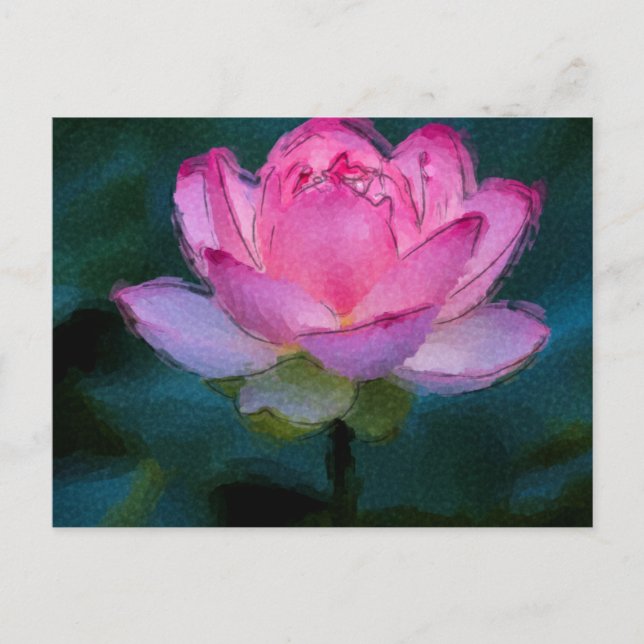 Pink Lotus Flower Postcard (Front)