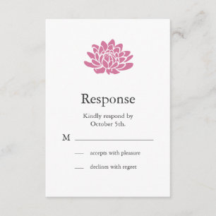 Pink Lotus Flower RSVP (white)