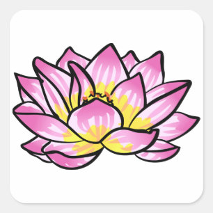 Pink Lotus Flower Square Sticker