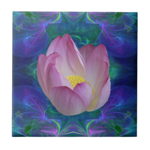 Pink lotus flower tile
