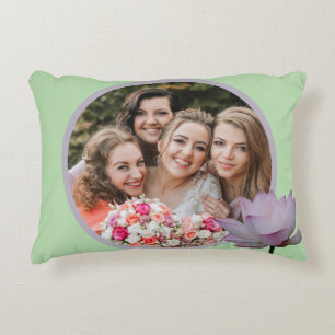 Pink Lotus Flower Wedding Bridesmaid Decorative Cushion