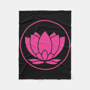 Pink Lotus Flower Yoga Spirit Fleece Blanket
