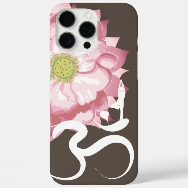 Pink Lotus Flower Yoga & Zen Calligraphy Om Aum Case-Mate iPhone Case (Back)