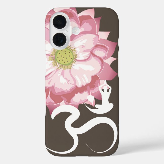 Pink Lotus Flower Yoga & Zen Calligraphy Om Aum Case-Mate iPhone Case (Back)