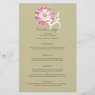 Pink Lotus Flower Yoga & Zen Calligraphy Om Aum Flyer