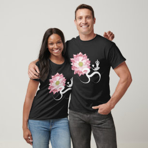 Pink Lotus Flower Yoga & Zen Calligraphy Om Aum T-Shirt