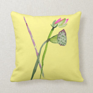 Pink Lotus Flower Zen Buddhist Art Cushion