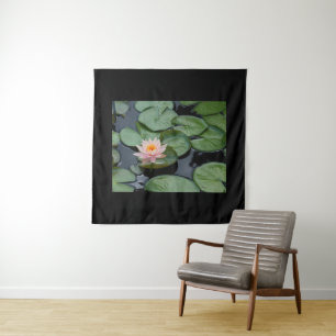 Pink Lotus Flower Zen Garden Tapestry