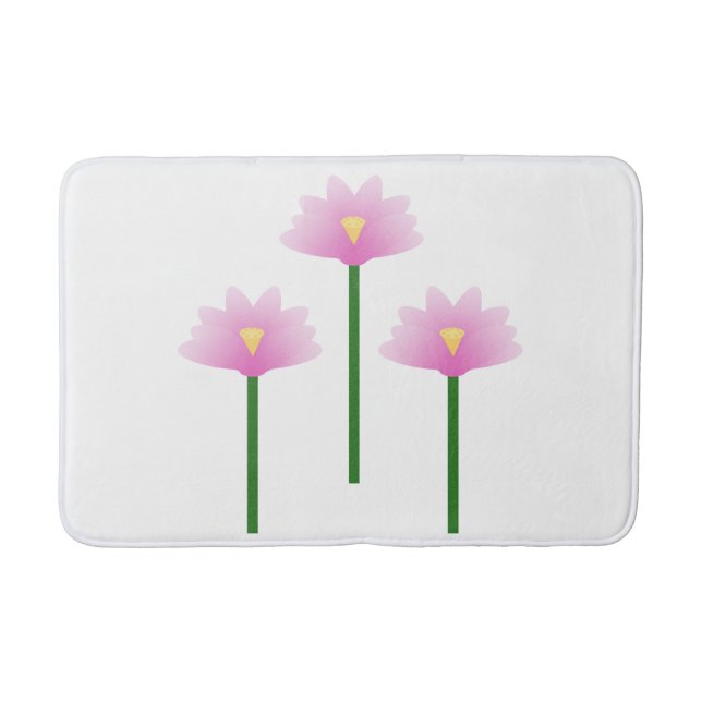 Pink Lotus flowers Bath Mat (Front)