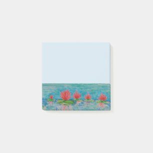 Pink Lotus Flowers drawing art Notes