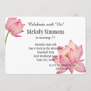 Pink Lotus Flowers Invitation