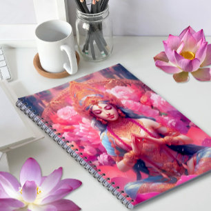 Pink Lotus Goddess of Prosperity - Lakshmi  Notebook