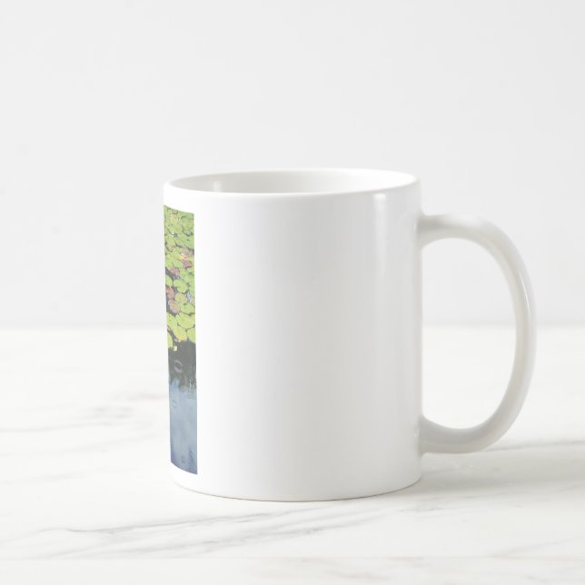 Pink lotus in Rain Coffee Mug (Right)