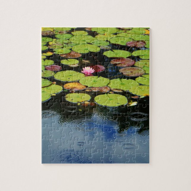 Pink lotus in Rain Jigsaw Puzzle (Vertical)