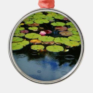Pink lotus in Rain Metal Tree Decoration