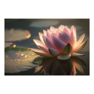 Pink Lotus in the Morning Light Photo Enlargement