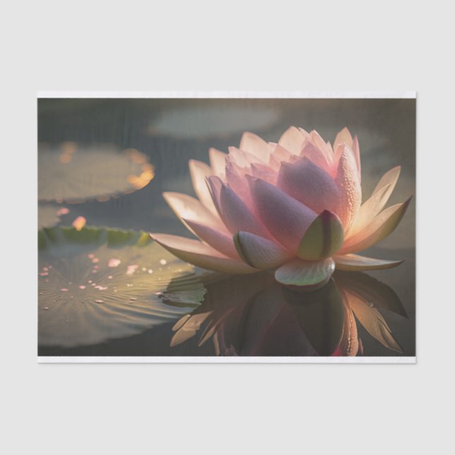 Pink Lotus in the Morning Light Tissue Paper (Front)