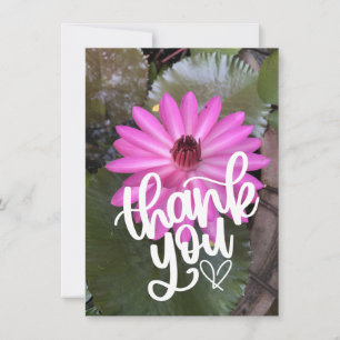 Pink lotus in the pond thank you card