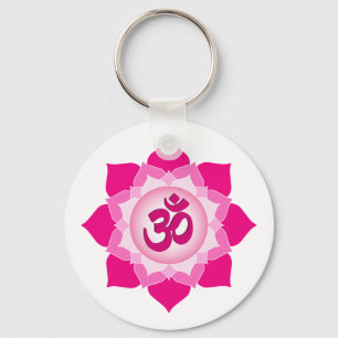 Pink lotus key ring