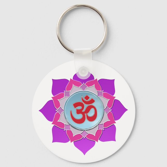 Pink lotus key ring (Front)