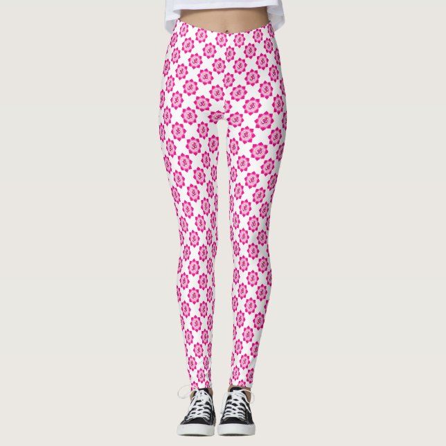 Pink lotus leggings (Front)
