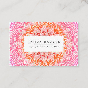 Pink Lotus Mandala Yoga Meditation Holistic Business Card