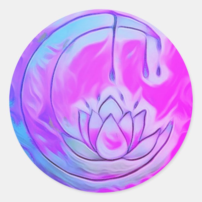 Pink Lotus Moon Sticker (Front)