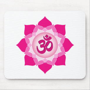 Pink lotus mouse mat