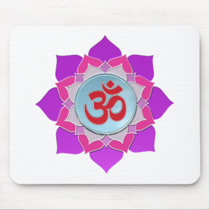 Pink lotus mouse mat