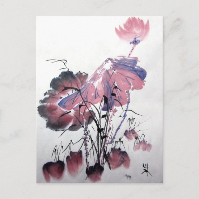 Pink Lotus Postcard (Front)