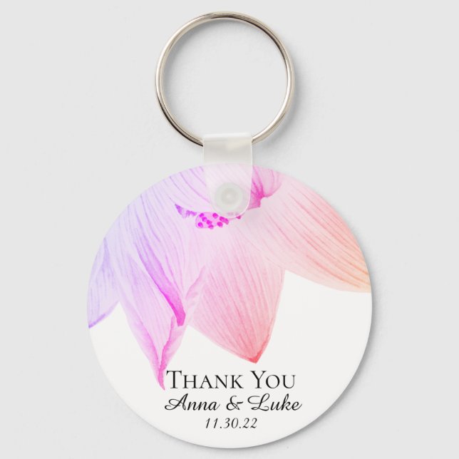 *~* Pink Lotus Spiritual Wedding SWAG Branding Spa Key Ring (Front)