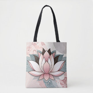 Pink Lotus Tote Bag