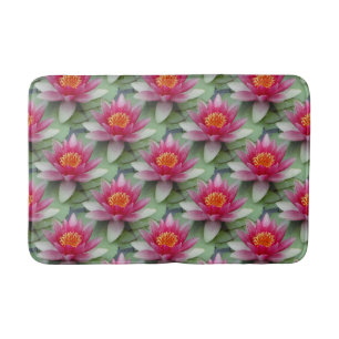 Pink Lotus Water Lily Bath Mat