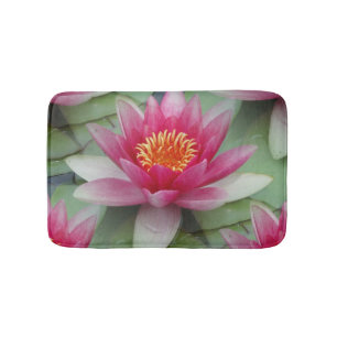 Pink Lotus Water Lily Bath Mat