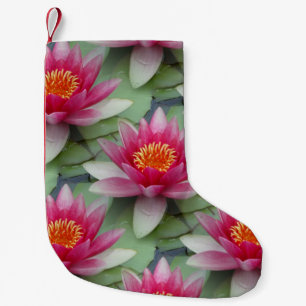 Pink Lotus Water Lily Christmas Stocking
