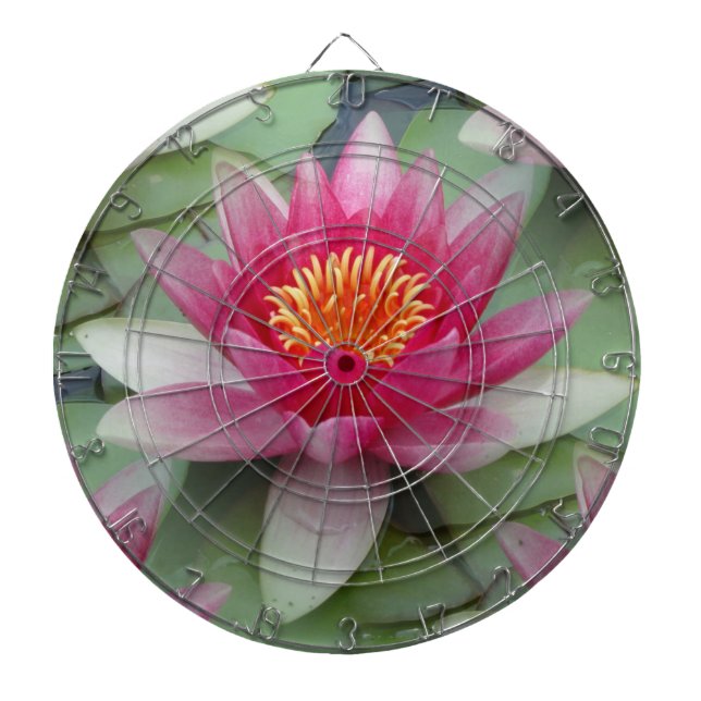 Pink Lotus Water Lily Dartboard (Front)