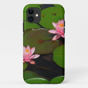 Pink lotus water lily flower garden, iPhone 11 case