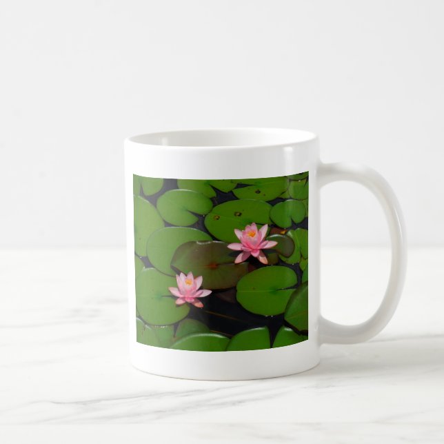 Pink lotus water lily flower  garden, coffee mug (Right)