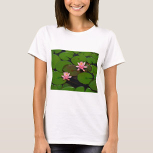 Pink lotus water lily flower  garden, T-Shirt