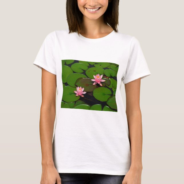 Pink lotus water lily flower  garden, T-Shirt (Front)