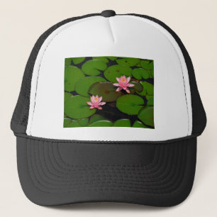 Pink lotus water lily flower  garden, trucker hat