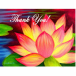 Pink Lotus Water Lily Flower Thank You - Multi Standing Photo Sculpture<br><div class="desc">This is customisable! You can add text, re-size, crop, etc. Hit the "customise it" button to edit. I love to paint pink lotus water lily flower and I did this in acrylic paints. You can get this to thank someone sincerely. You can purchase this in many different product lines: t-shirts,...</div>