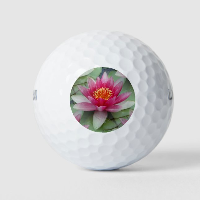 Pink Lotus Water Lily Golf Balls (Front)