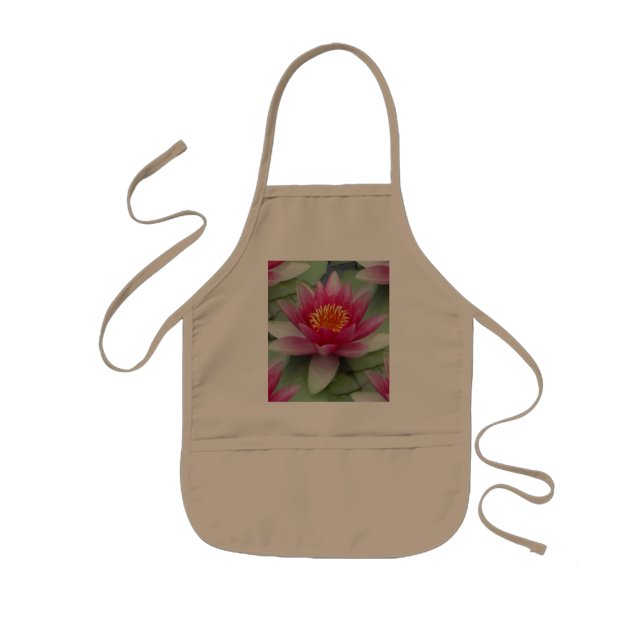 Pink Lotus Water Lily Kids Apron (Front)