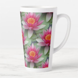 Pink Lotus Water Lily Latte Mug