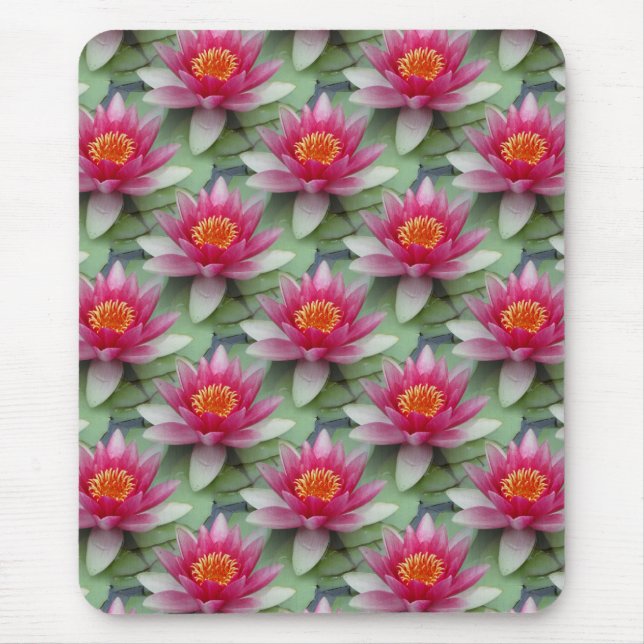 Pink Lotus Water Lily Mouse Mat (Front)